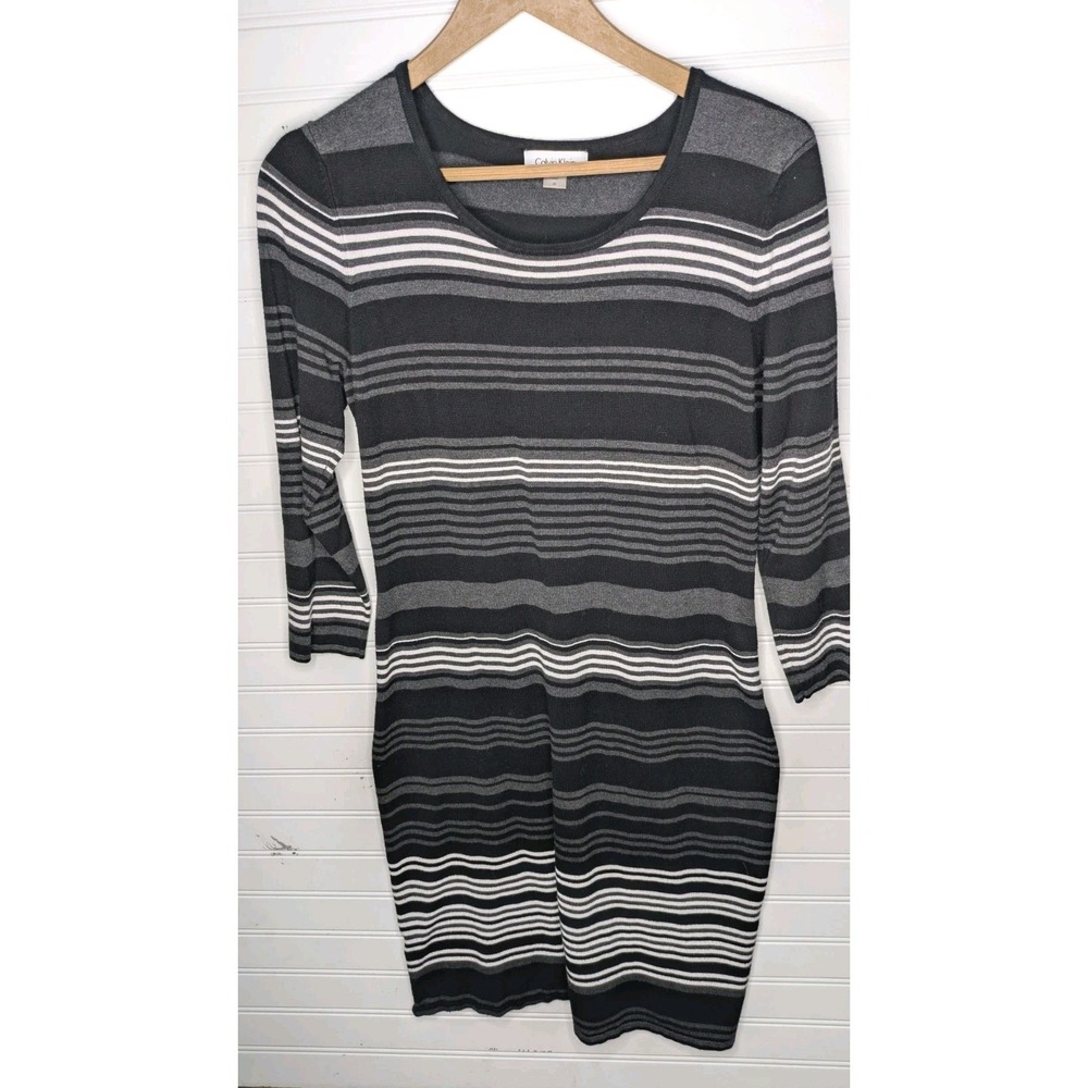 Calvin Klein Womens Long Sleeve Sweater Dress Medium Comfortable Stretchy Casual